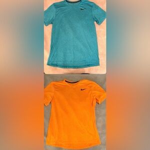 Nike Orange and Blue T-Shirts
